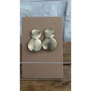 Double Circle Gold Plated Earrings w/ Stud Backing